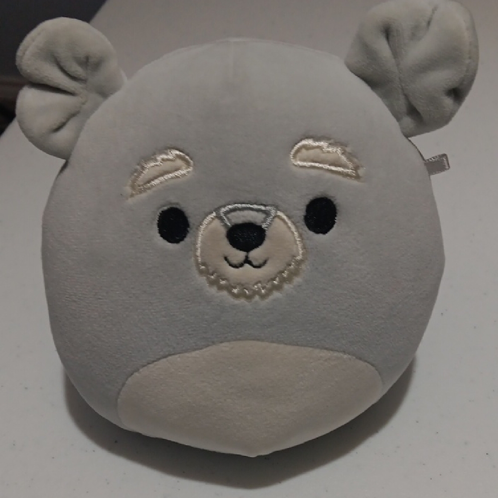 Squishmallows Gray and Cream Plush Bear